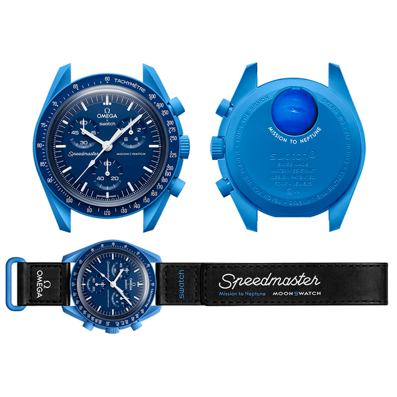 Часы Swatch X Omega MoonSwatch Mission to Neptune 42mm SO33N100
